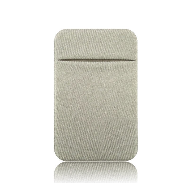 Universal stretchy lycra mobiltelefon plånboksfodral kreditkortsficka med 3m självhäftande till iphone xiaomi huawei fodral: Grå