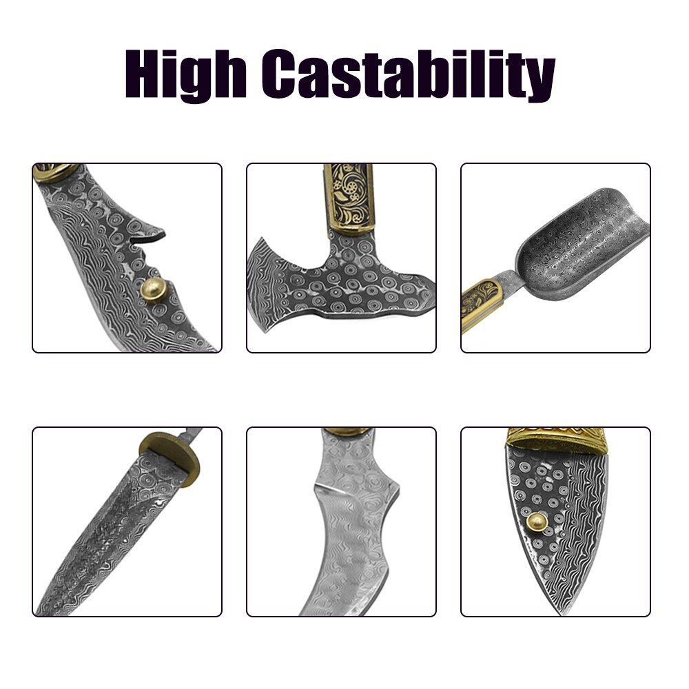 Damascus Staal Diy Cutter Maken Materialen Patroon Staal Bar Cutter Blade Blank Is Warmte Behandelen