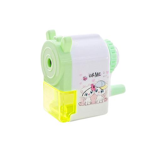 Afilador de lápices automático de dibujos animados para niños, artículos de papelería de aprendizaje, escuela primaria,: 2.Green