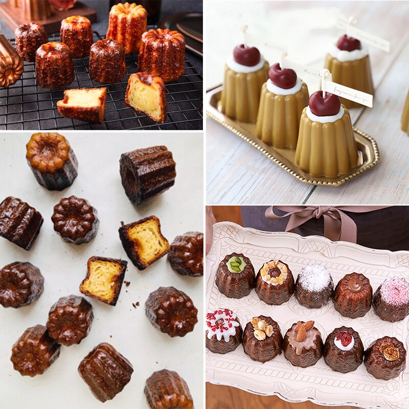 8/18 hulrum silikone form canneles bordelais riflet kageform muffin cupcake bageplade dessert wienerbrød kage dekorationsværktøj