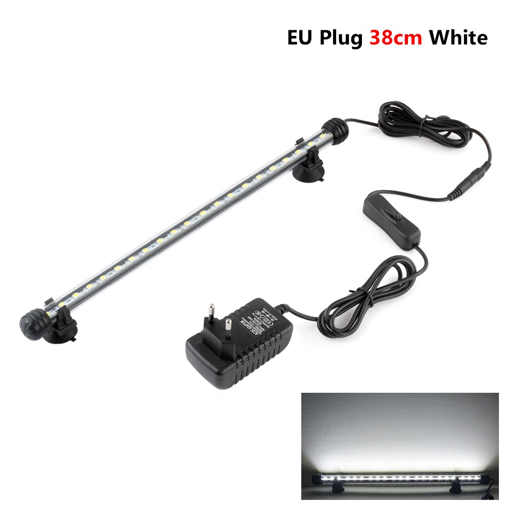 Lampe Submersible US 220V V | Lampe US, V, projecteur d'aquarium, télécommande 19 / 28 / 38/48cm, prise US, éclairage direct: 38CM White