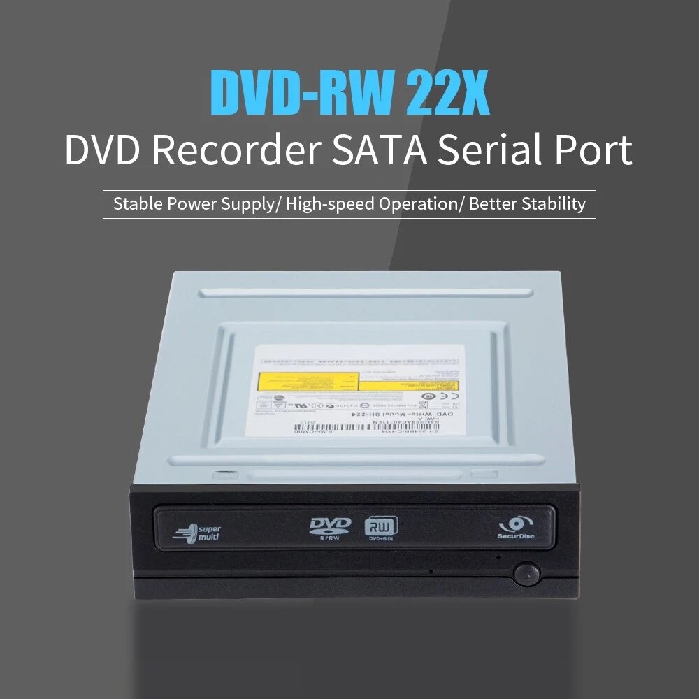 Graveur DVD interne de bureau 22X, Port de série SATA, lecteur DVD