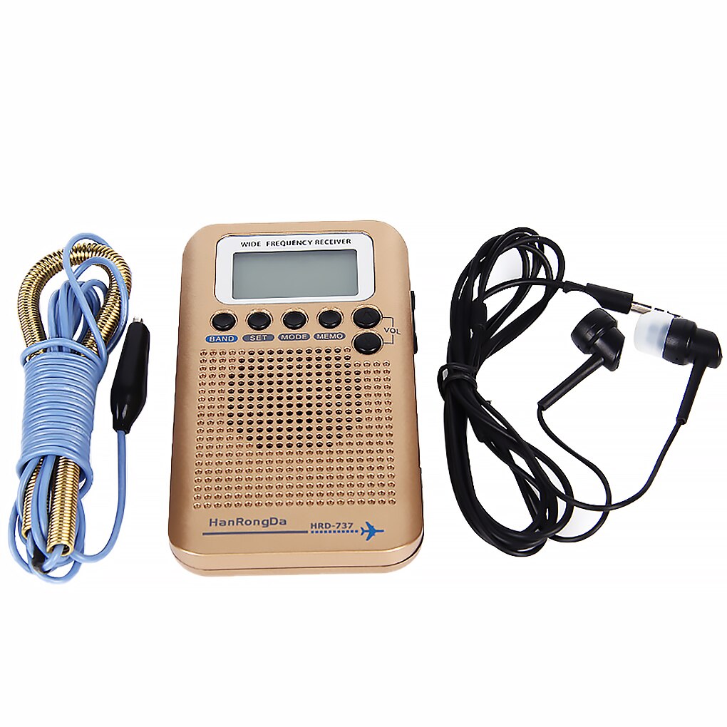Portable Radio Aircraft Band Receiver FM/AM/SW/ CB/Air/VHF Radio World Band With Rechargeable LCD Display Alarm Clock: NO.2