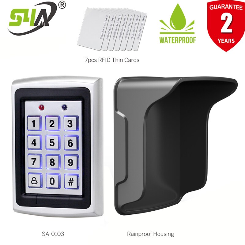 S4A RFID Metal Access Control Keypad Outdoor Door Opener Electronic Lock System with Keychains and Waterproof Rainproof Cover: G