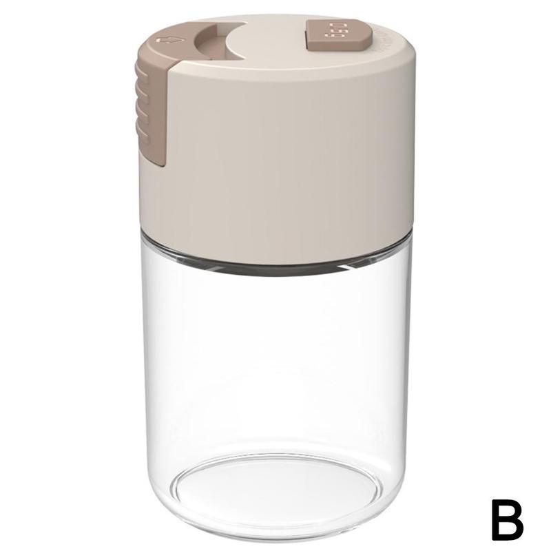Push-type Salt Dispenser 5g Quantitative Spice Jar Seasoning Bottle Seasoning Spice Herb Storage Bottle Jars BBQ Cooking Tools: One-size Beige
