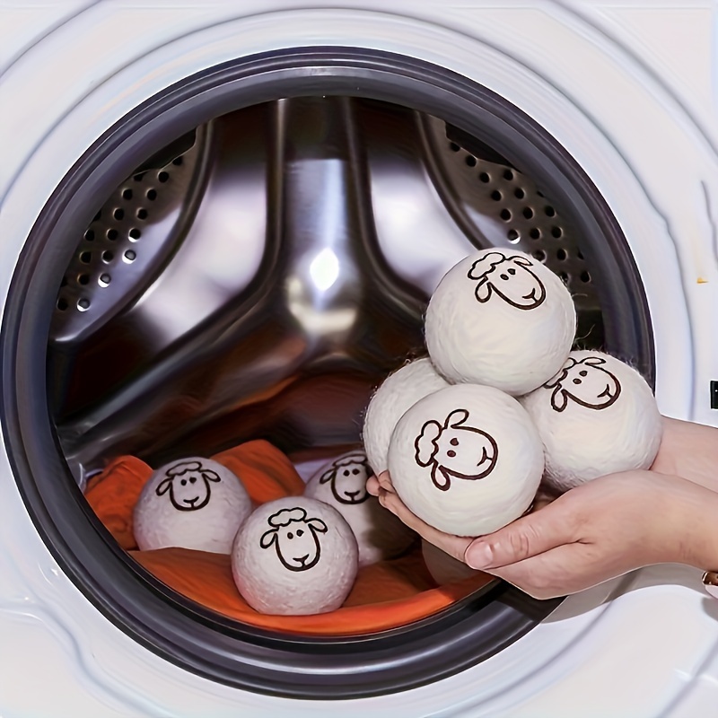 Bolas de secado de lana, 6 uds., electricidad estática, suavizante de arrugas, Bola de lavado, suministros para el cuidado de la ropa, aparatos de limpieza del hogar