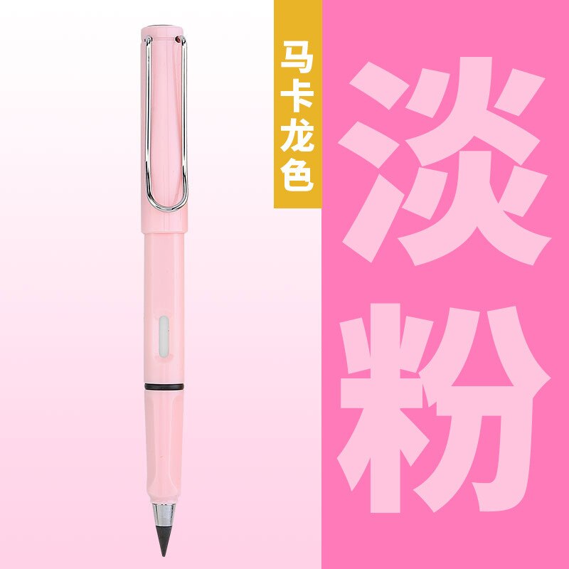Office Everlasting Pencil Reusable Unlimited Writing Eternal Inkless Pen Painting Replaceable Nib Head No Sharpening Student: light pink
