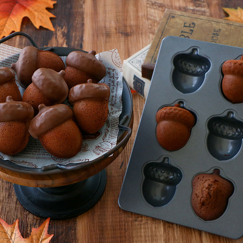 Mini molde para pasteles de acero al carbono con 6 cavidades, forma cuadrada, pan tostado con tapa, libra, pastel, Madeleine, muffins, postre, herramientas para hornear