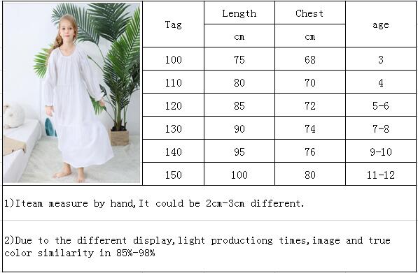 Bambini Camicie Da Notte Per Bambini Delle Ragazze di Usura di Sonno Bianco Del Merletto Delle Ragazze Camicia Da Notte di Usura Lungo Ragazza Bambini Pigiama Vestiti Del Bambino