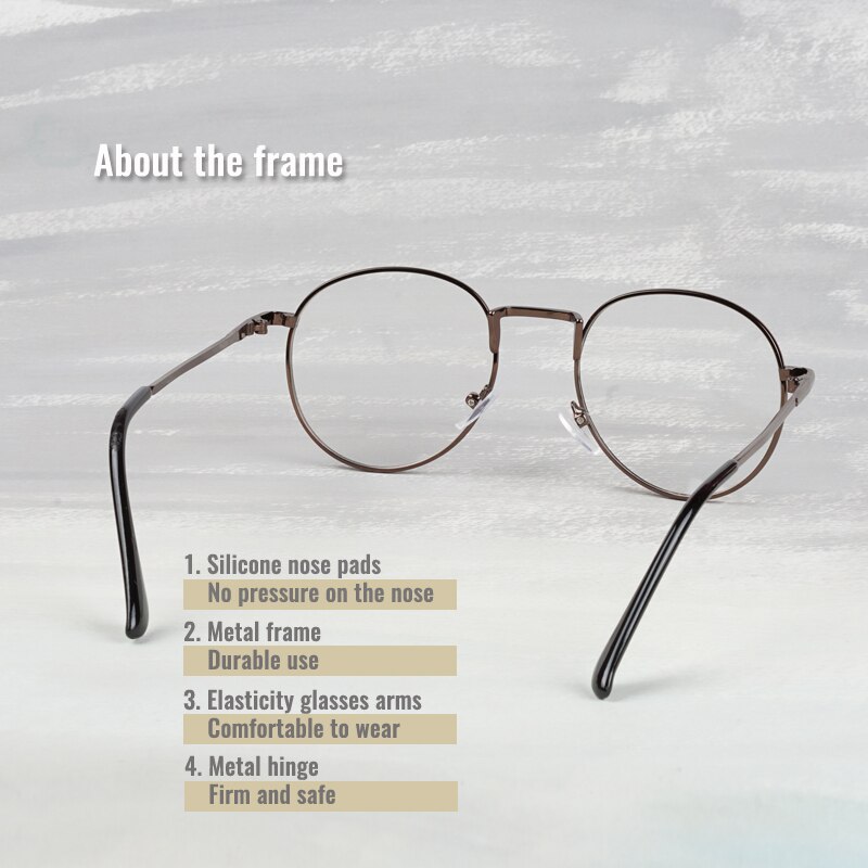 Toketorism metal frame round glasses for women men prescription eyeglasses