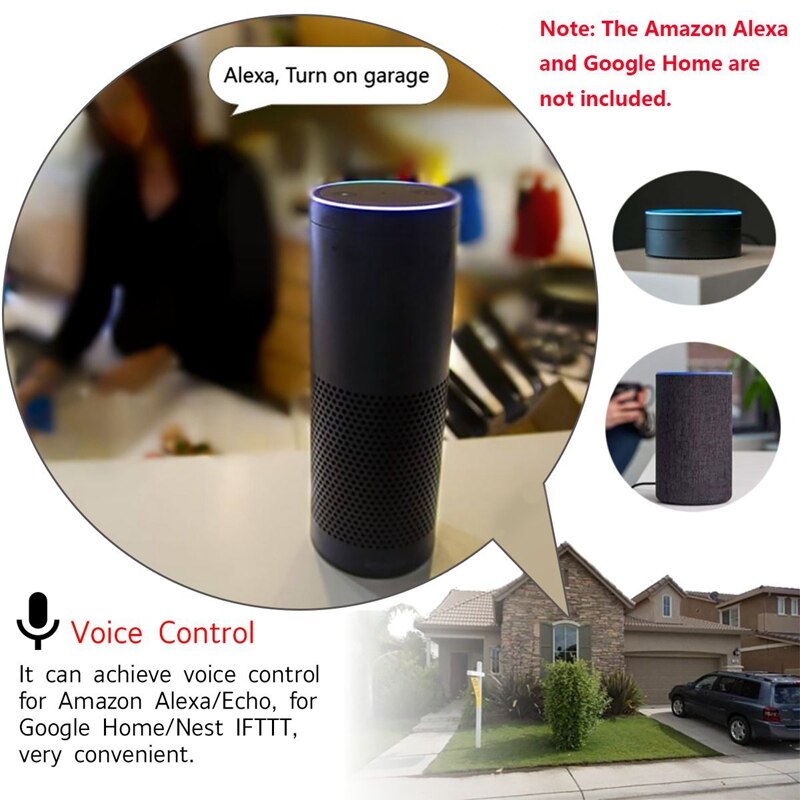 -WiFi-interruptor inteligente garaje de casa de la puerta del controlador para aplicación EWeLink teléfono Control de voz para Alexa para Google