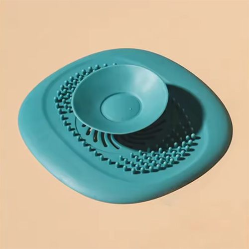 Silikon Waschbecken Abfluss Sieb Dusche Filter Abfluss Abdeckung Stopper Waschbecken Sieb Ablauf Boden Ablauf Haar Catcher Badezimmer Zubehör: Silber