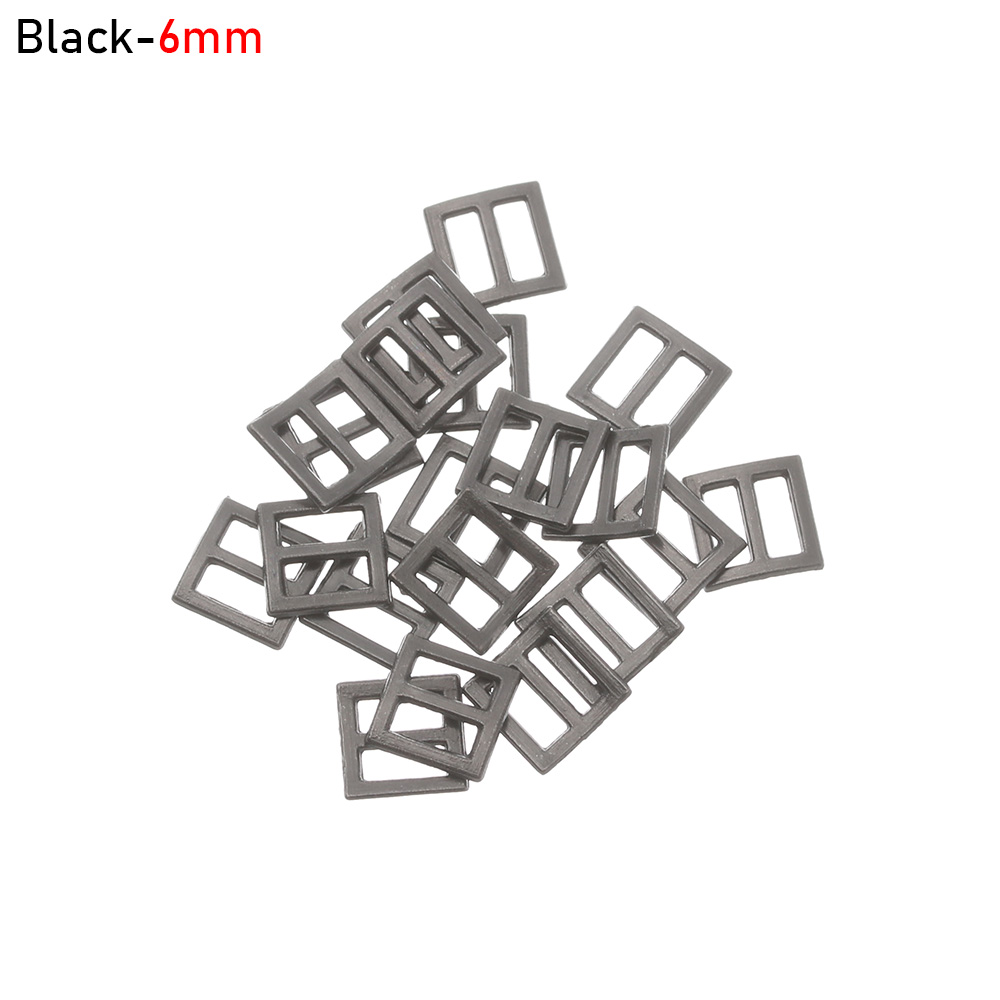 Hebilla de cinturón trideslizante para DIY para muñecas bolsas de ropa, Mini hebillas, botones, Diy para muñecas, accesorios de ropa, 20/40 Uds.: Black - 6 mm / 20 Pcs