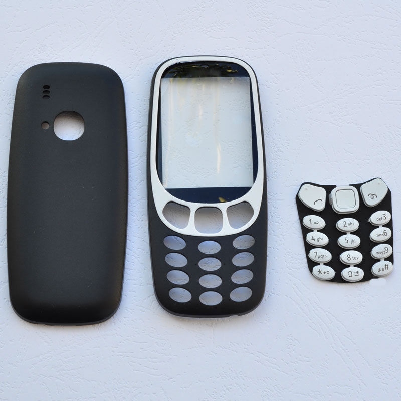 BINYEAE Neue Volle Gehäbenutzen Für Nokia 3310 Gesicht Rahmen Batterie Abdeckung fallen Mit Tastatur + Logo