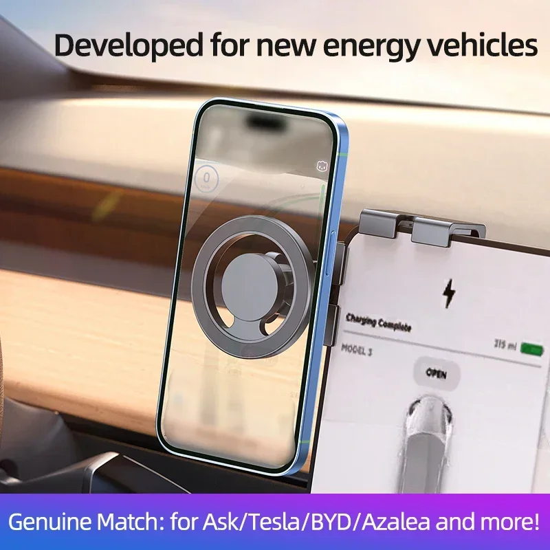 Car Rotatable Display Screen Holder Mount Adjustable Magnetic Phone Holder Car Screen Side Phone Support Frame Phone Holder