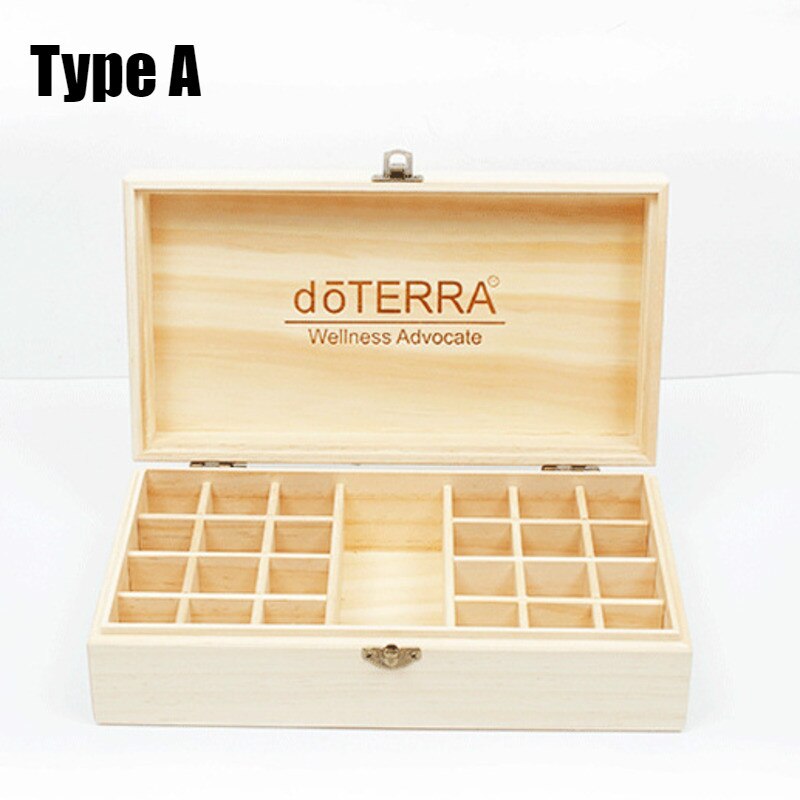 DoTERRA-caja de madera del almacenaje de aceite esencial, 25 compartimentos de almacenamiento, 15ML, 24 + 1 compartimiento, caja con pantalla de aceite esencial