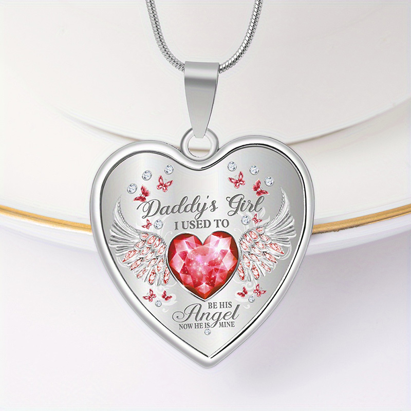 12 Maanden Angel Wings Daddys Meisje Hart Hanger Ketting Verjaardagscadeaus Voor Daugher Epoxy Sieraden: Black Zinc Plated