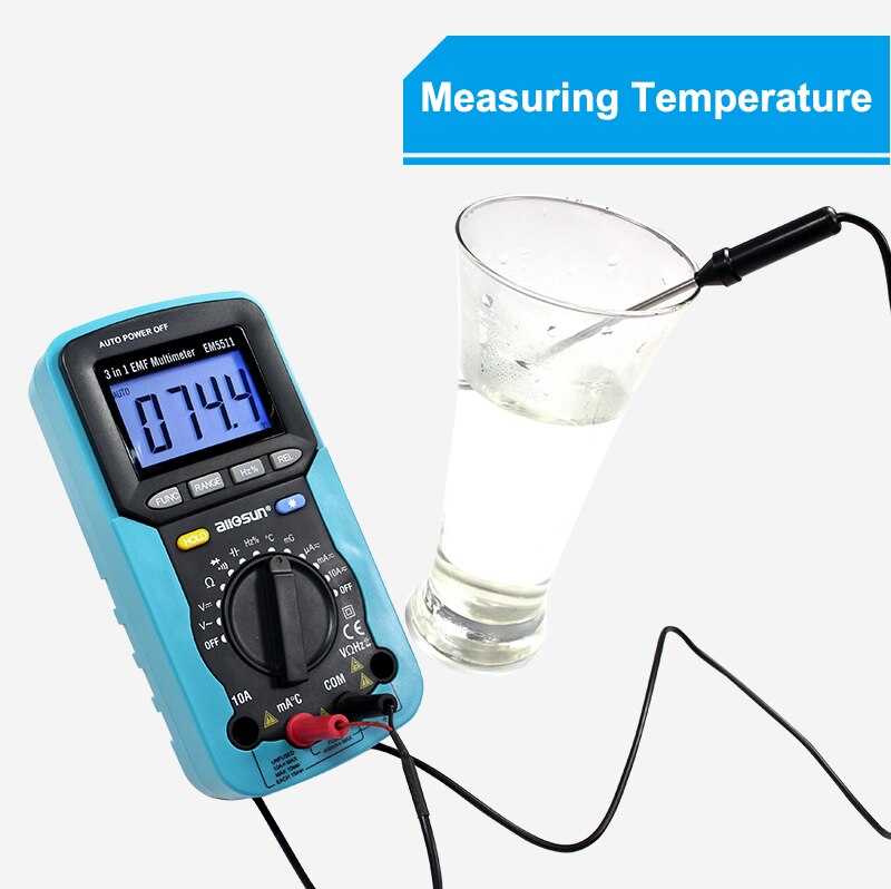 EM5511 Emf Digitale Multimeter 3 In 1 Multimeter Backlight Lcd Display Tester Multifunctionele Multimeters Elektromagnetische Detector