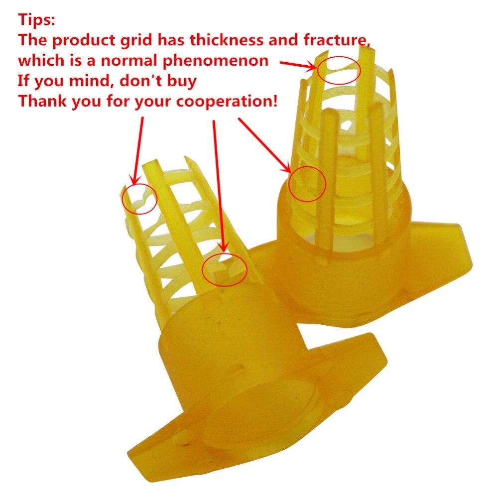 300Pcs Beekeeping Tools Cell Protector Cages Yellow Plastic Bee Queen Cage Protective Cover Beekeeping Equipment