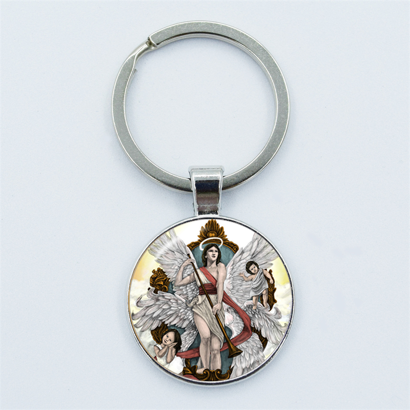 Aartsengel St.Michael sleutelhanger Bescherm mij Saint Shield Angel Protection hanger sleutelhanger Orhodox amulet christelijke sieraden cadeau