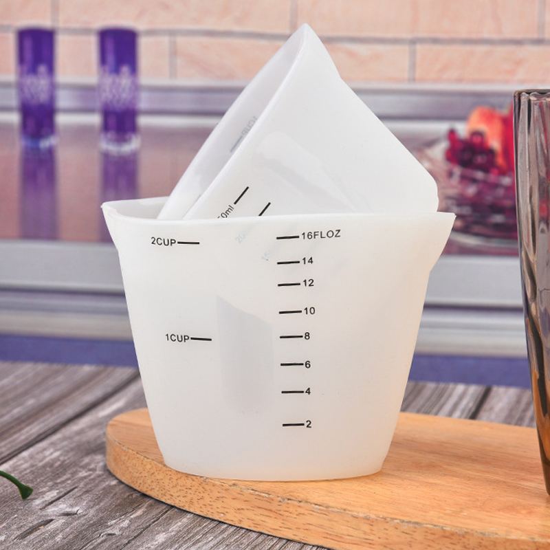 Reusable Silicone Measuring Cups 500ml &amp; 250ml Resin Mixing Cups Epoxy Jewelry Casting Molds Acrylic Paint Pouring Cups