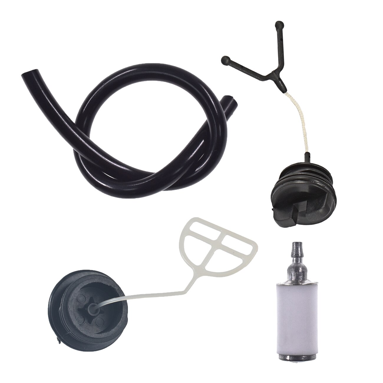 Öl Kappe &Ampere; Tankdeckel Filter Linie Schlauch Bausatz Für Husqvarna 50 51 55 254 257 Kettensäge