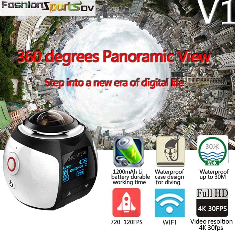 2448P camera 360-degree VR Rear View panoramic portable small cam 16MP Remote Control surveillance Various Colors Available