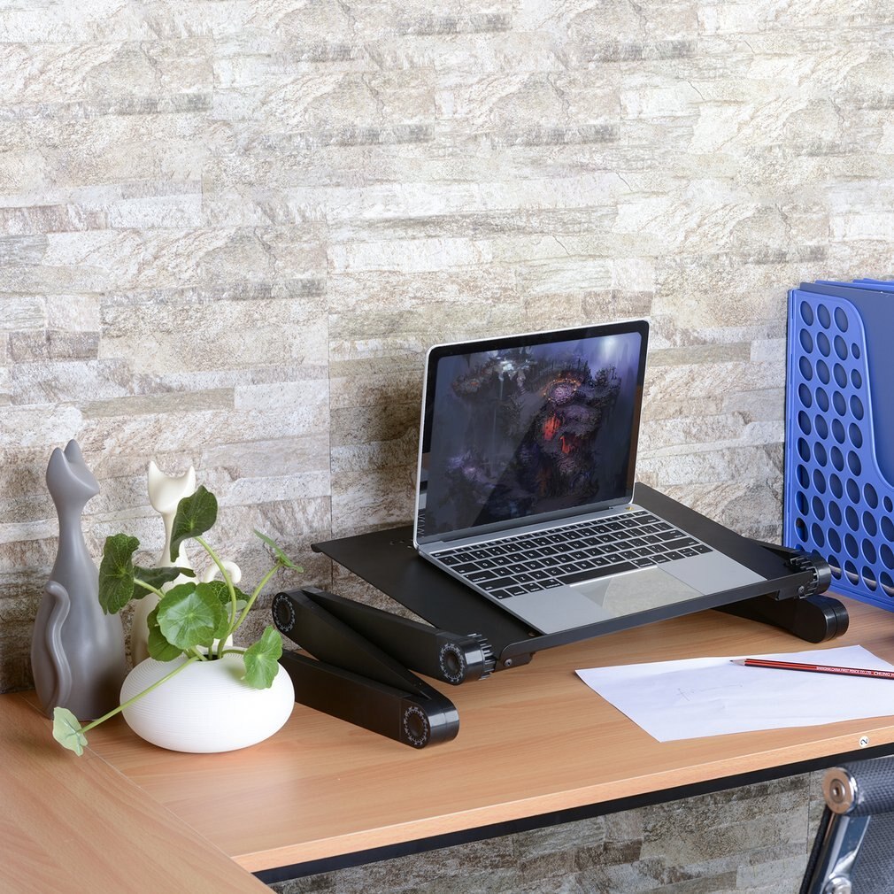 Multifuncional aleación de aluminio compacto plegable fácil de llevar tienda ajustable Laptop Stand mesa de escritorio