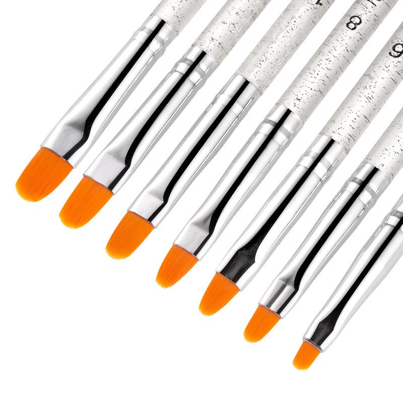 7Pcs Professionele Manicure Uv Neutrale Borstel Pen Acryl Transparante Nail Schilderij Tekening Pen Fototherapie Tool
