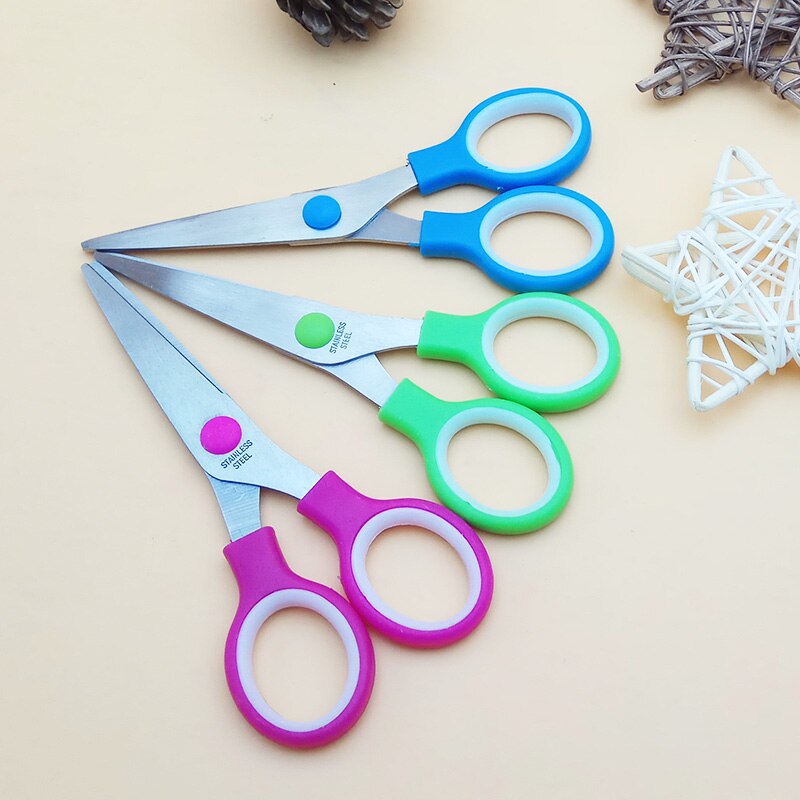 XYDDJYNL Different Colors 3 Pcs/Lot Cute School Stationery Student Scissors Paper Cutting for Kids Craft Cutter DIY Scrapbook