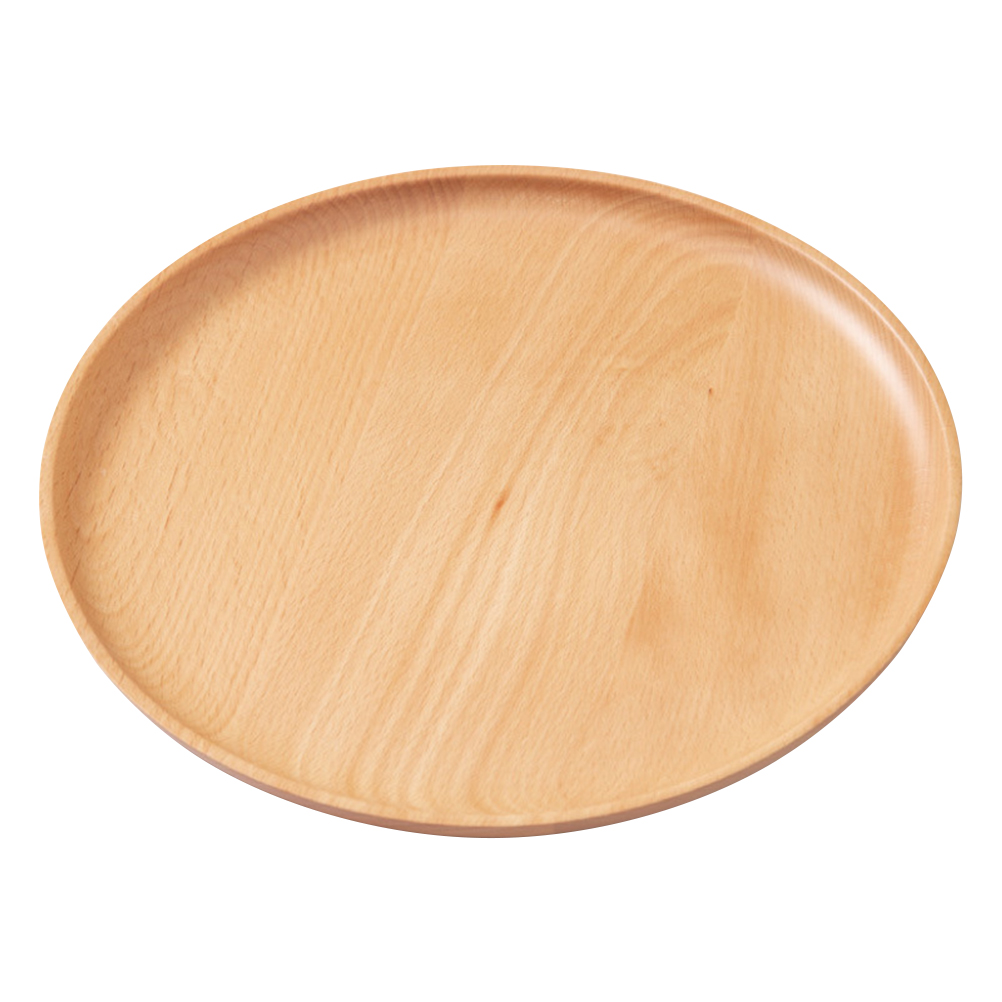 Multi-functional Fruit Plate Wooden Food Serving Plate Fruit Snack Holder Beech disk dinner plate dry fruit tray snack plate: Red