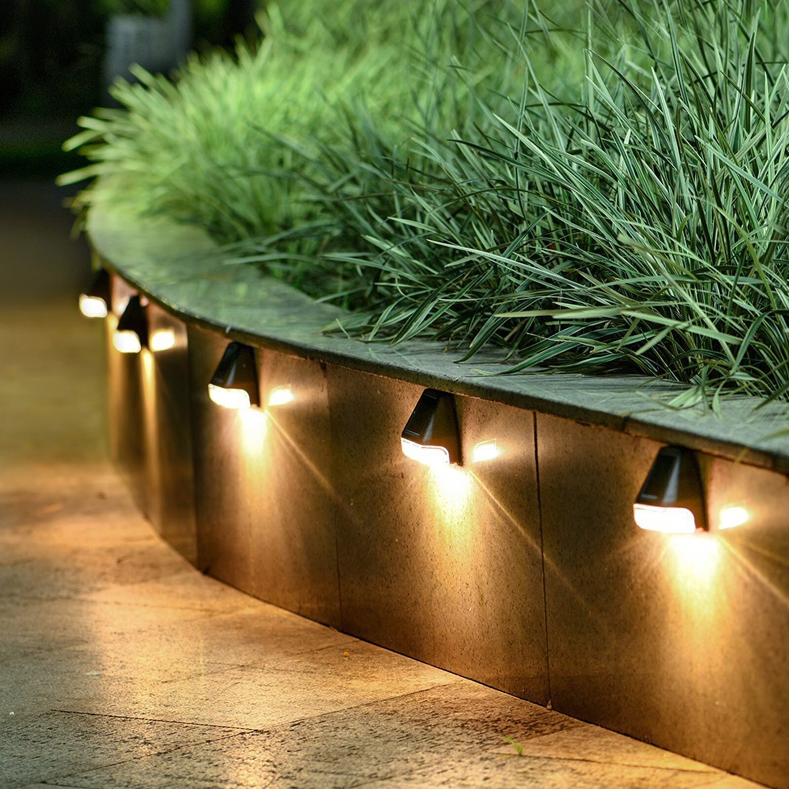 30 @ Led Solar Lamp Path Trap Outdoor Waterdichte Wandlamp Tuin Landschap Stap Stair Dekverlichting Balkon Hek Verlichting