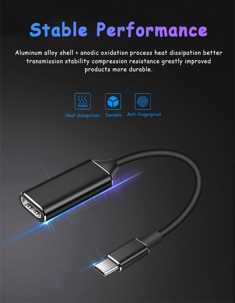 ! Usb 3.1 4K Hd Conversie Kabel Type-C Naar Hdmi-Compatibele Tv Adapter Voor Mobiele Telefoon Notebook aangesloten Tv Monitor
