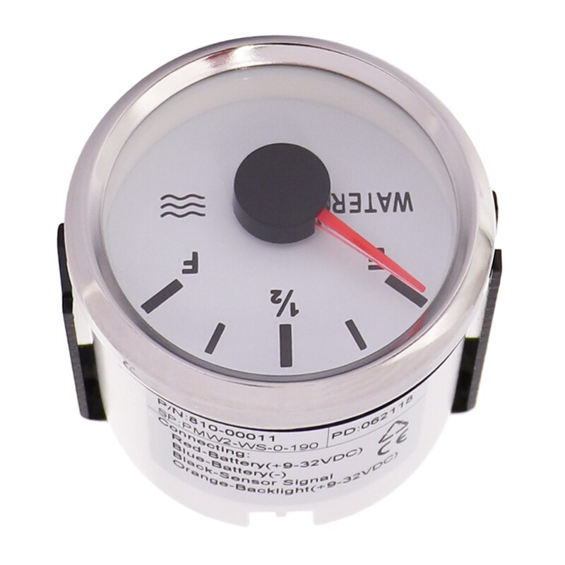 Boat RV Water Level Indicator Marine Water Tank Gauge Fresh Water Tank Level Indicator 240-33 ohms 9-32V 52mm