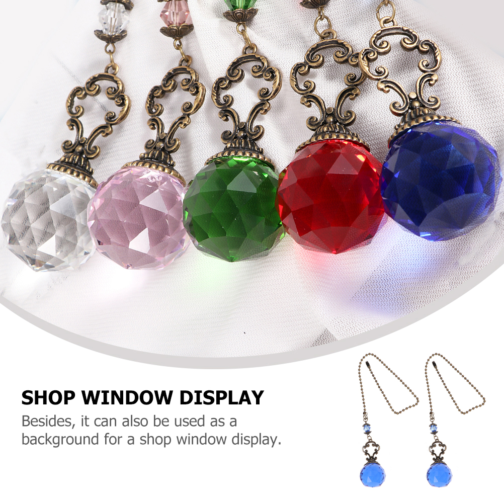 2Pcs Crystal Ceiling Fan Chain Unique Light Hanging Adorn Crystal Decor