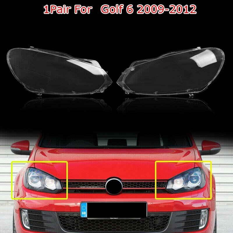 2 Stuks Auto Clear Koplamp Head Light Lamp Lenzen Stofkap Shell Voor Golf 6 MK6
