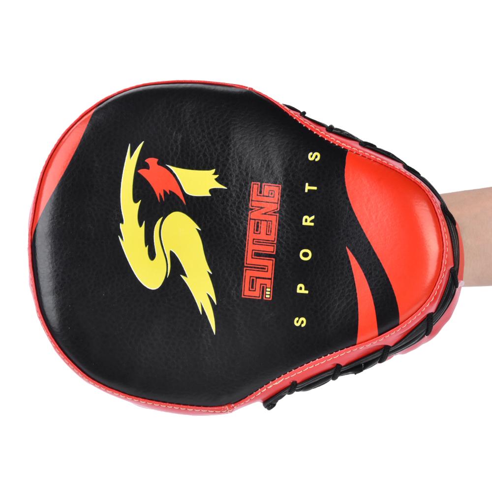 Kick Boxing Target Pad Gloves Leather Curved Boxing Hand Target Mitt Punching Pad Kickboxing Thai Training Pouch Bags