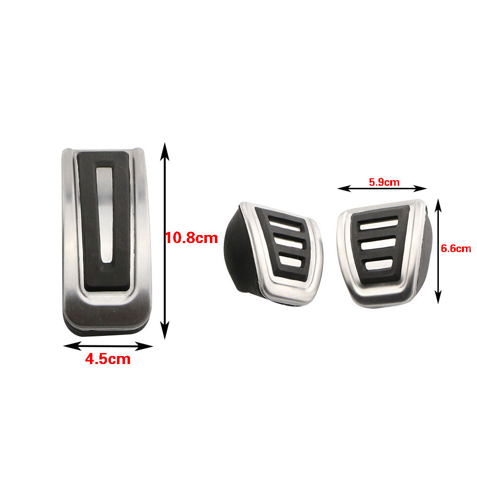 Tapa de pedales de coche de acero inoxidable, cubierta de freno de acelerador de embrague para VW Polo Golf 4 Jetta MK4 Bora para Skoda Fabia LHD Acc.: Blanco