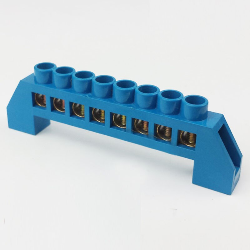 Green Blue Screw Brass Terminal Block Earth And Neutral Block With 4-12 Pole