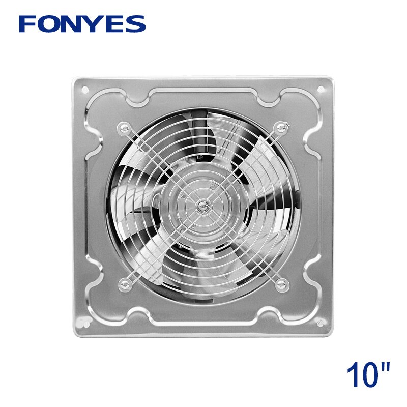 10 inch stainless steel panel fan high speed industrial ventilation fan metal wall exhaust fan kitchen window ventilator 250mm