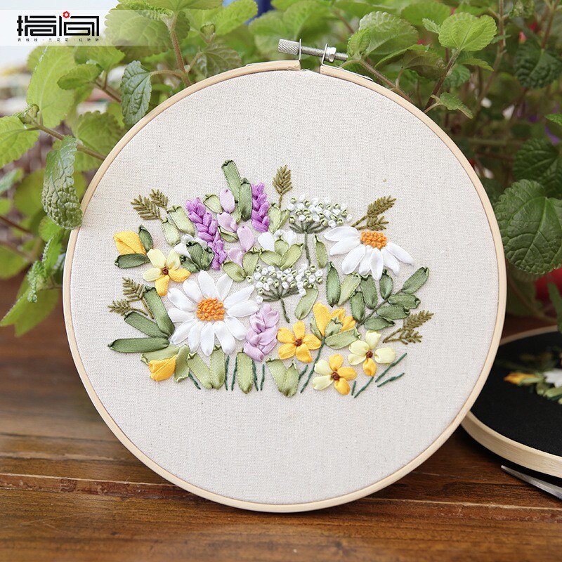 Stamped Embroidery Cloth With Floral Kit Full Range Of Embroidery Cross Stitch Zestaw Do Haftowania Punch Needle Embroidery Kit: B
