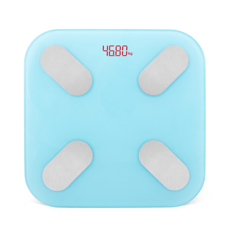 Bluetooth Bathroom Scale BMI Floor Body Scales LED Digital Smart Weight Scale Body Fat Composition Analyzer Scales: blue