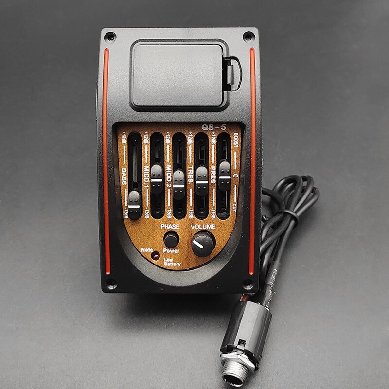 Plastic 5-Band Tone Controls EQ Equalizer Tuner Piezo Pickup Acoustic Guitar Pre-Wired Preamp Guitar Parts Accessories