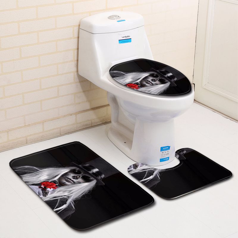 3 Piece Set Horror Blood Handprint Bath Mats Non-slip Absorbent Water Floor Door Mat Bathroom Carpet Toilet Seat Rug for Toilet: C012 / 500MMx800MM