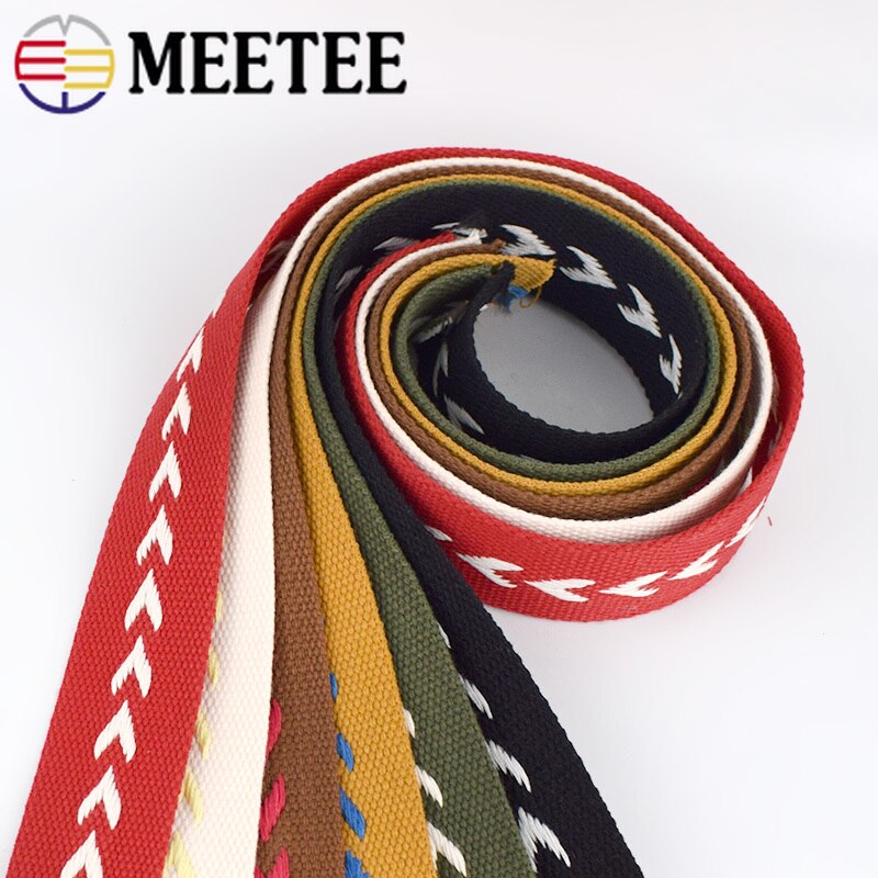 4Meters 38mm Polyester Cotton Jacquard Webbings Tapes Backpack Bag Strap Belt Ribbons DIY Garment Sewing Tape Bias Binding