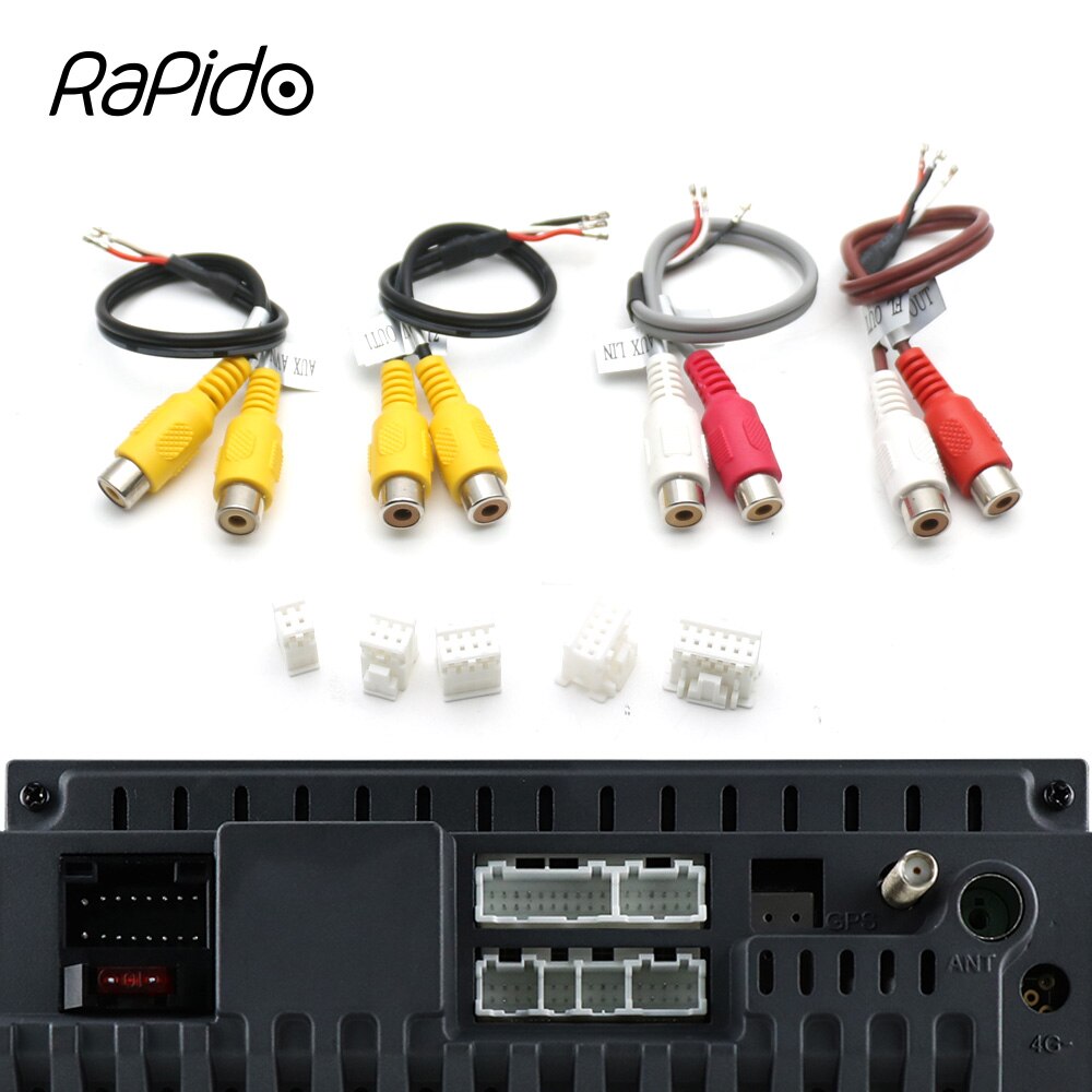 Universal DIY 4 6 8 10 12 Pin RCA Audio Video Wire Harness Camera AUX AV IN Out Cable Adapter Wiring Connector Android Car Radio