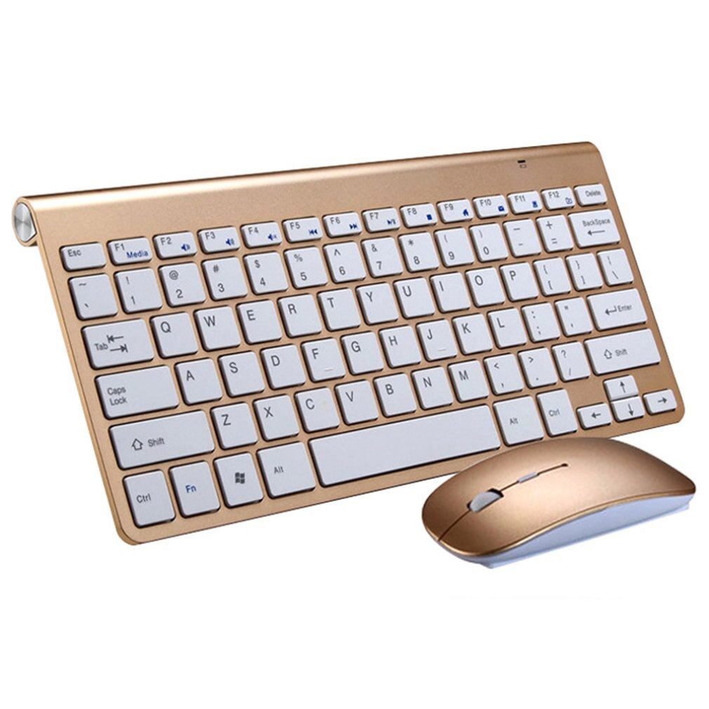 2.4G Wireless Keyboard And Mouse Set Mute Business Office Keyboard And Mouse Wireless Keyboard Mouse: Local gold