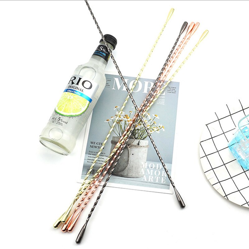 30cm Double Teardrop Stirrer Swizzle Stick 304 Stainless Steel Twisted Mixing Stirrer Bar Tool