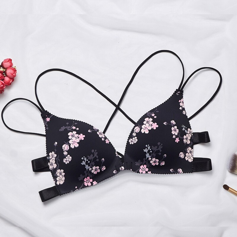 Sexy Lingerie Women Bra Floral Front Closure Bralette Bra Seamless Breathable For Women Underwear Bra Brassiere Push Up Bra Top: BM / 38