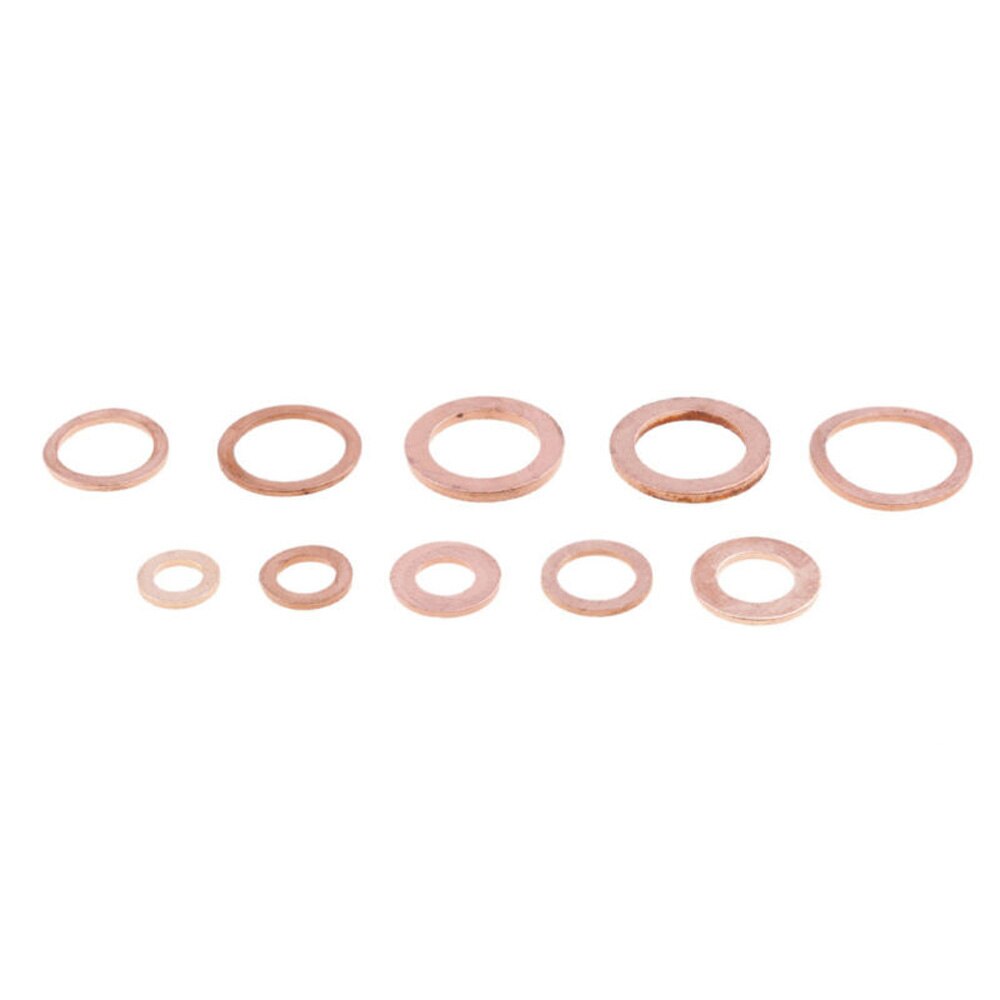 200pcs Copper Washers Crush Seal Assortment Assorted Set Set Of 200 Oil Drain Plug Washers Coppers 13*7*2.3cm Copper Washers